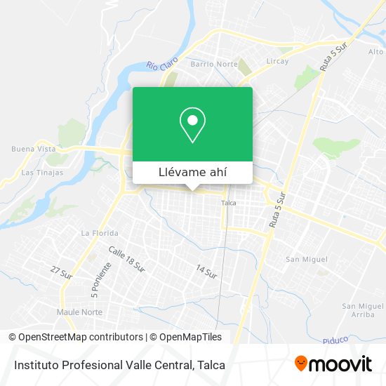 Mapa de Instituto Profesional Valle Central