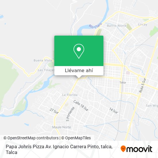 Mapa de Papa John's Pizza Av. Ignacio Carrera Pinto, talca