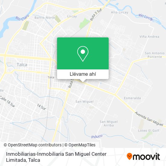 Mapa de Inmobiliarias-Inmobiliaria San Miguel Center Limitada