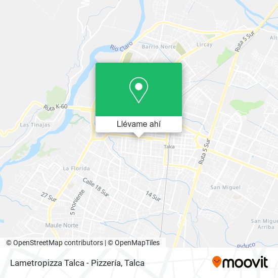 Mapa de Lametropizza Talca - Pizzería