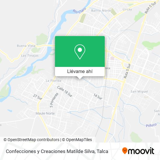 Mapa de Confecciones y Creaciones Matilde Silva