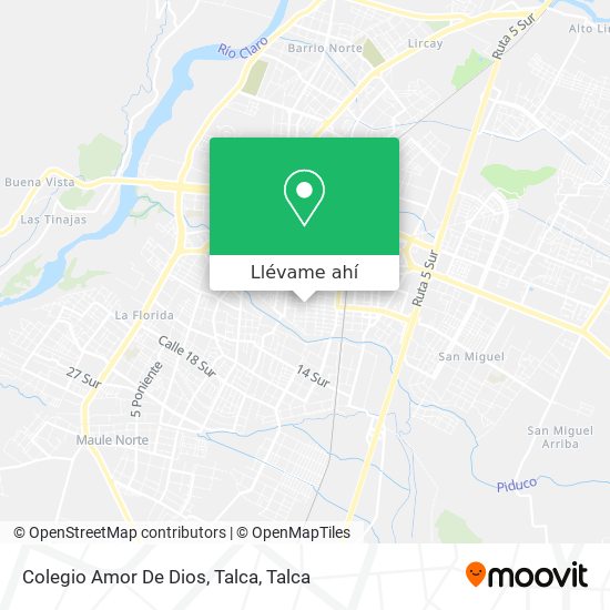 Mapa de Colegio Amor De Dios, Talca