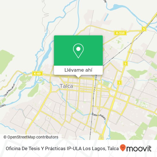 Mapa de Oficina De Tesis Y Prácticas IP-ULA Los Lagos