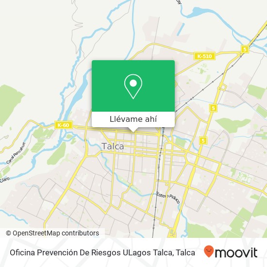 Mapa de Oficina Prevención De Riesgos ULagos Talca