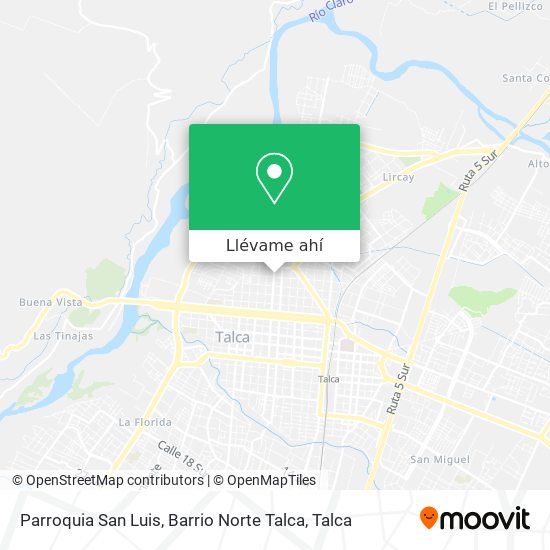 Mapa de Parroquia San Luis, Barrio Norte Talca