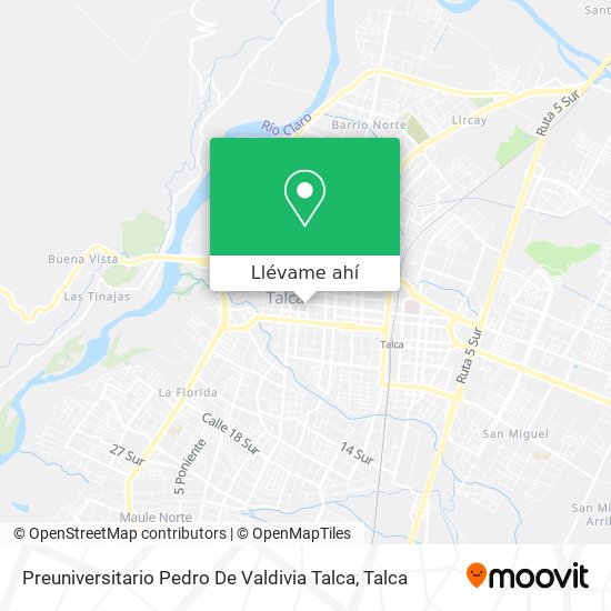 Mapa de Preuniversitario Pedro De Valdivia Talca