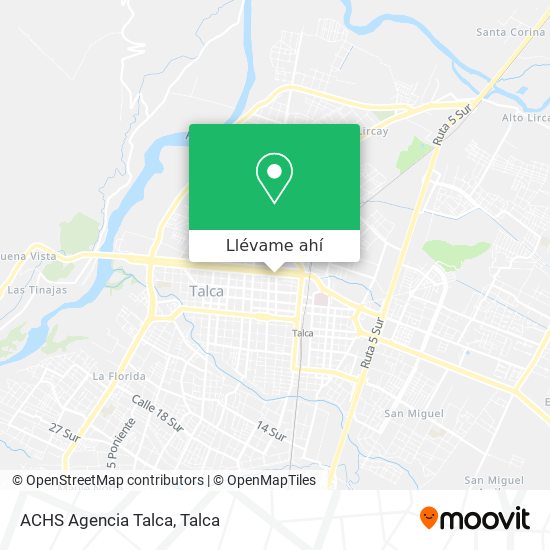 Mapa de ACHS Agencia Talca