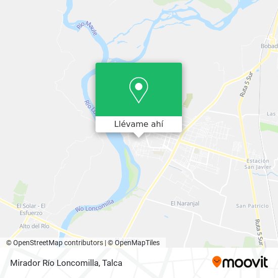 Mapa de Mirador Río Loncomilla