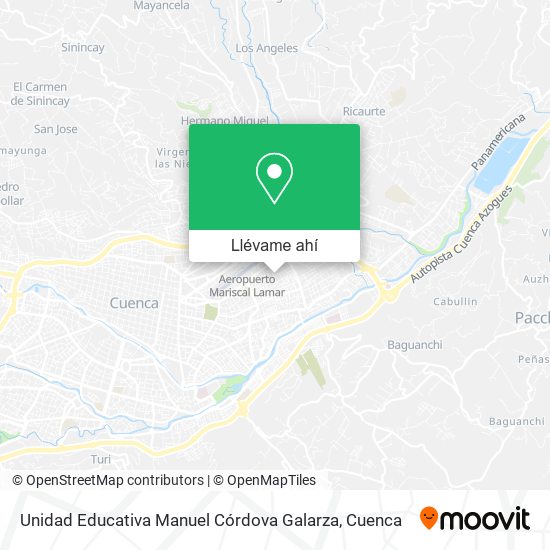 Mapa de Unidad Educativa Manuel Córdova Galarza