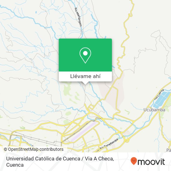 Mapa de Universidad Católica de Cuenca / Via A Checa