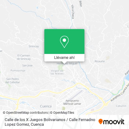 Mapa de Calle de los X Juegos Bolivarianos / Calle Fernadno Lopez Gomez