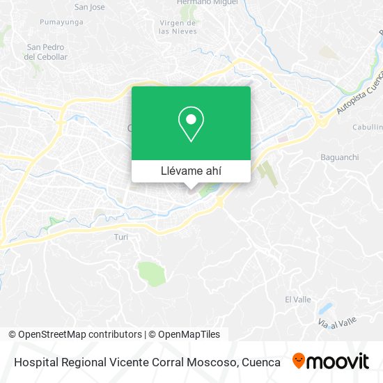 Mapa de Hospital Regional Vicente Corral Moscoso