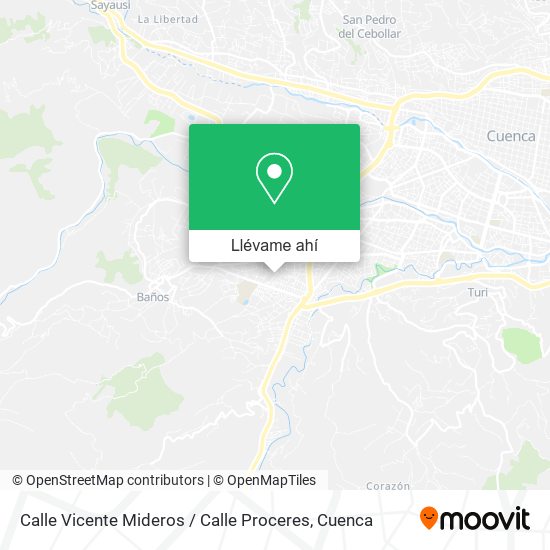 Mapa de Calle Vicente Mideros / Calle Proceres