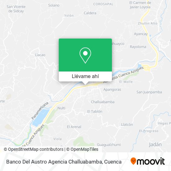 Mapa de Banco Del Austro Agencia Challuabamba