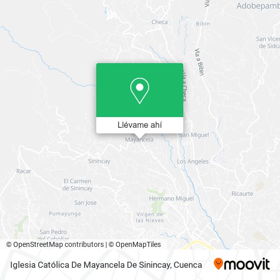Mapa de Iglesia Católica De Mayancela De Sinincay