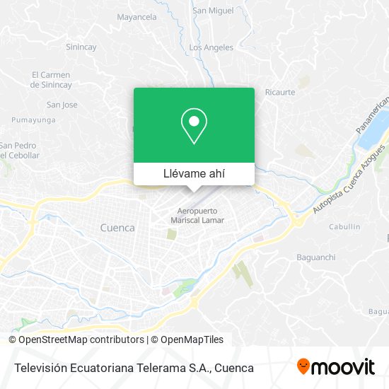 Mapa de Televisión Ecuatoriana Telerama S.A.