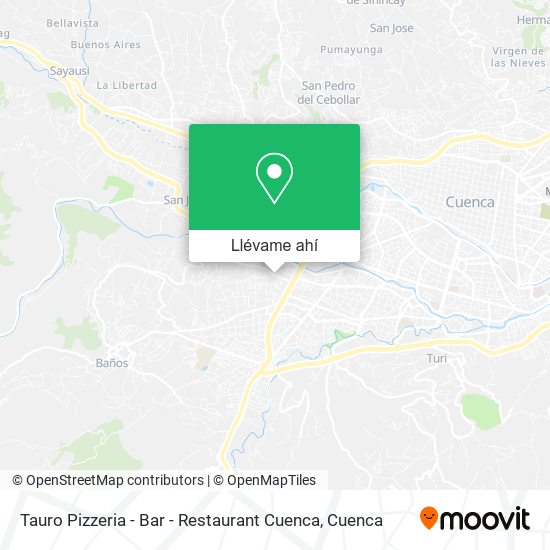 Mapa de Tauro Pizzeria - Bar - Restaurant Cuenca