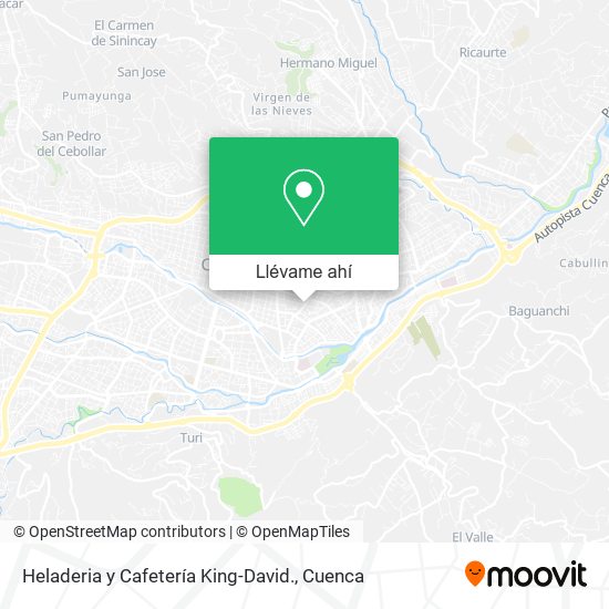 Mapa de Heladeria y Cafetería King-David.