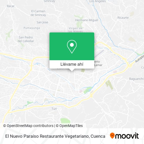 Mapa de El Nuevo Paraíso Restaurante Vegetariano