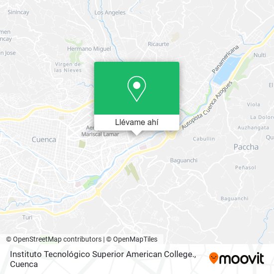Mapa de Instituto Tecnológico Superior American College.