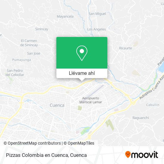 Mapa de Pizzas Colombia en Cuenca