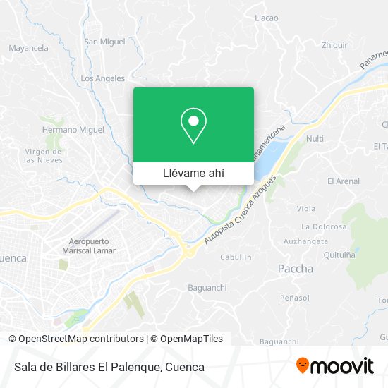 Mapa de Sala de Billares El Palenque