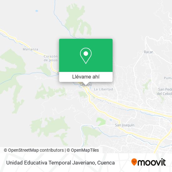 Mapa de Unidad Educativa Temporal Javeriano