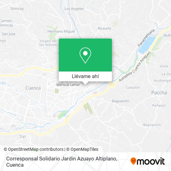 Mapa de Corresponsal Solidario Jardin Azuayo Altiplano