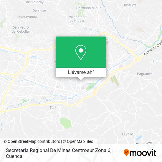 Mapa de Secretaria Regional De Minas Centrosur Zona 6