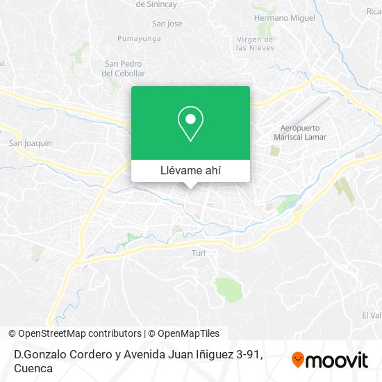 Mapa de D.Gonzalo Cordero y Avenida Juan Iñiguez 3-91