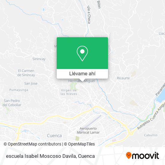 Mapa de escuela Isabel Moscoso Davila