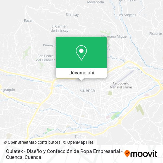 Mapa de Quiatex - Diseño y Confección de Ropa Empresarial - Cuenca
