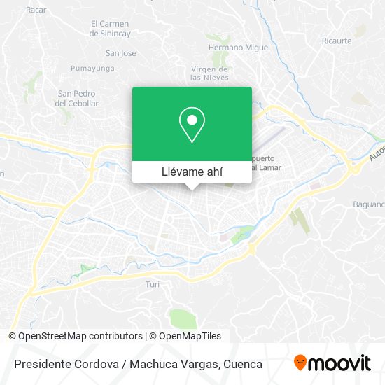 Mapa de Presidente Cordova / Machuca Vargas