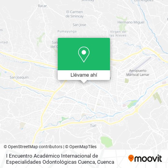Mapa de I Encuentro Académico Internacional de Especialidades Odontológicas Cuenca