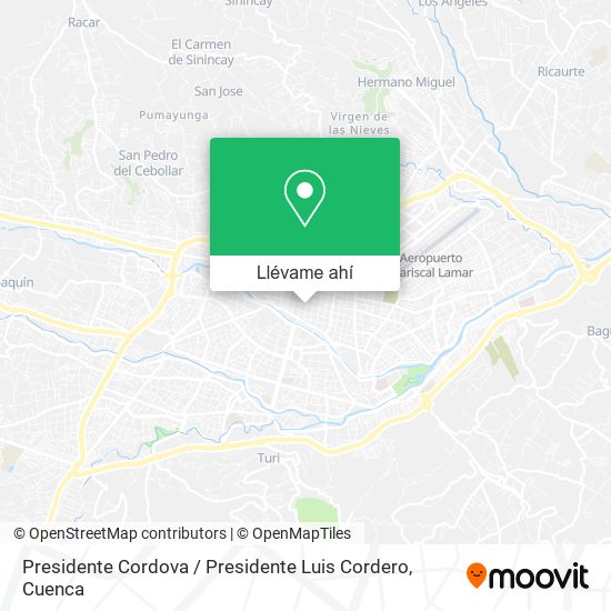Mapa de Presidente Cordova / Presidente Luis Cordero