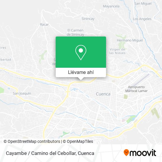 Mapa de Cayambe / Camino del Cebollar