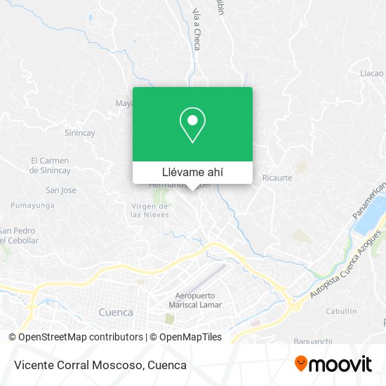 Mapa de Vicente Corral Moscoso