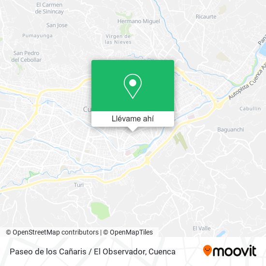 Mapa de Paseo de los Cañaris / El Observador