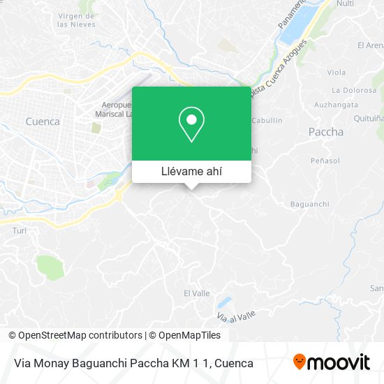 Mapa de Via Monay Baguanchi Paccha KM 1 1