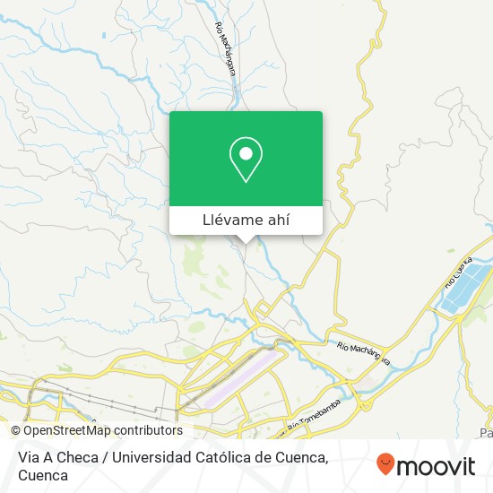 Mapa de Via A Checa / Universidad Católica de Cuenca
