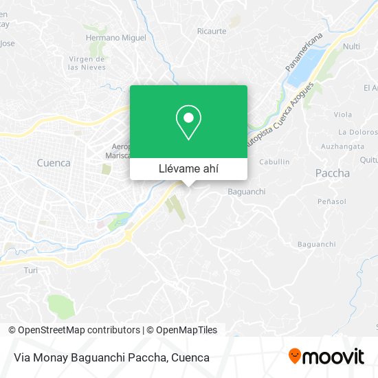 Mapa de Via Monay Baguanchi Paccha