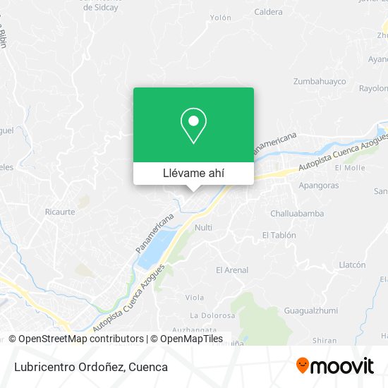 Mapa de Lubricentro Ordoñez