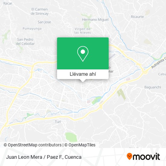 Mapa de Juan Leon Mera / Paez F.