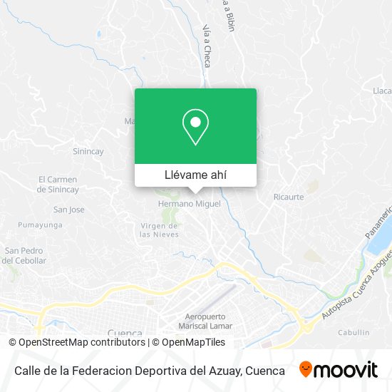 Mapa de Calle de la Federacion Deportiva del Azuay
