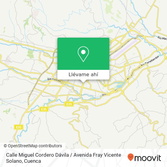 Mapa de Calle Miguel Cordero Dávila / Avenida Fray Vicente Solano