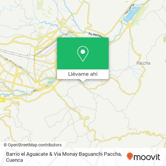 Mapa de Barrio el Aguacate & Via Monay Baguanchi Paccha