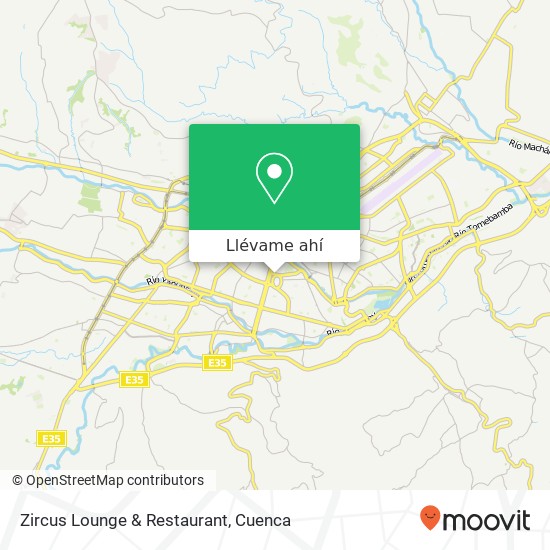 Mapa de Zircus Lounge & Restaurant, del Estadio Cuenca
