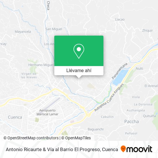 Mapa de Antonio Ricaurte & Vía al Barrio El Progreso