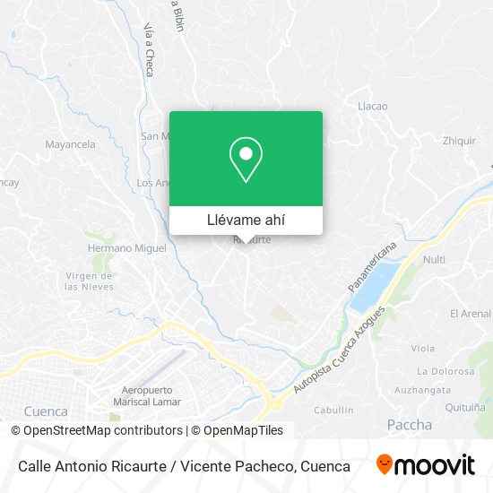 Mapa de Calle Antonio Ricaurte / Vicente Pacheco