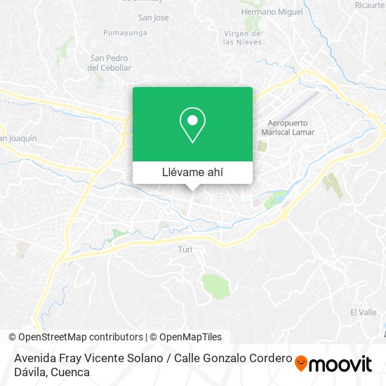 Mapa de Avenida Fray Vicente Solano / Calle Gonzalo Cordero Dávila